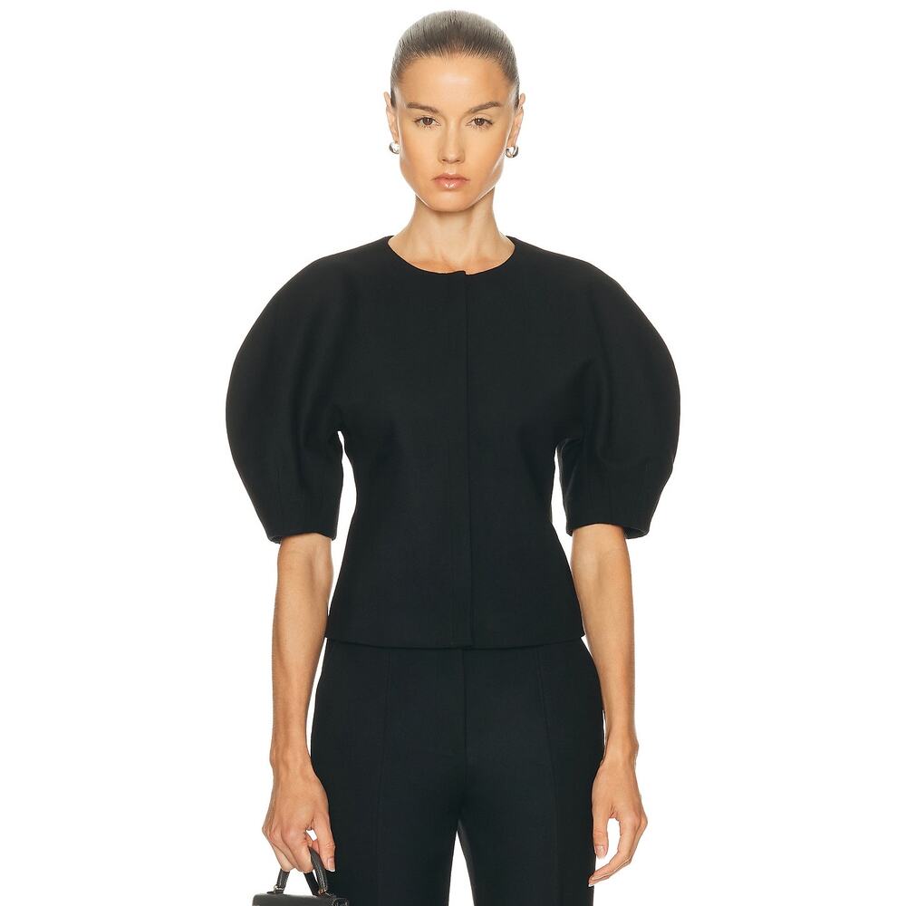 Gabriela Hearst Waverly Dolman Sleeve Top in Black IT 46 US 10